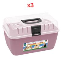 Georplast Twister Small Pets Transport Box - Pink (Pack of 3)