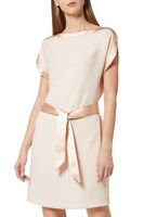 Satin-Trim Belted Dress Satin-Trim Belted Dress
