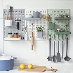 Kitchen Pegboard Organizer Set, Wall Mount Plastic Display Pegboard Panel With Accessories For Bedroom, Learning, Office, Bathroom, Tool Pegboard Lightinthebox