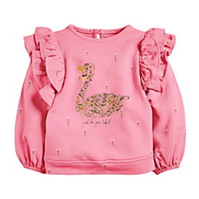 Kids Girls' Sweatshirt Long Sleeve Pink Floral Letter Animal Ruched Ruffle Indoor Outdoor Adorable Cute 2-8 Years Lightinthebox