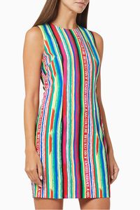 Cady Print Handstripes Cocktail Dress