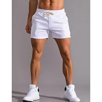 Men's Sweat Shorts Shorts Summer Shorts Drawstring Elastic Waist Solid Color Comfort Breathable Short Outdoor Daily Fashion Casual / Sporty Black White Micro-elastic Lightinthebox