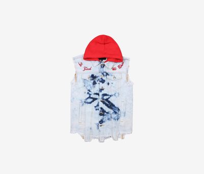 Little Embroidered Denim Hooded Vest Fantasy Denim Little Embroidered Denim Hooded Vest Fantasy Denim