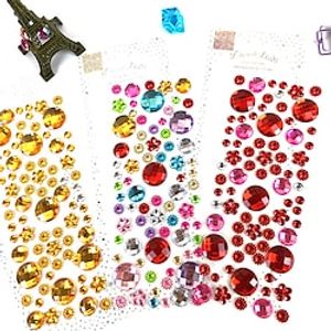 2 Sheets Gem Stickers for School Student Notebook Waterproof Self-adhesive Luxury for Women Girls Kids Lightinthebox