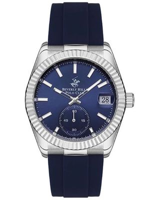 Beverly Hills Polo Club Men's VL58 Movement Watch, Analog Display and Silicone Strap - BP3325X.151, Black