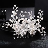 Hair Combs Headdress Alloy Wedding Simple Bridal With Pure Color Headpiece Headwear Lightinthebox