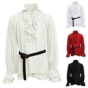 men long sleeve gothic vintage shirts blouse fashion cosplay party medieval clothes bandage lace plus size camisas de hombre Lightinthebox