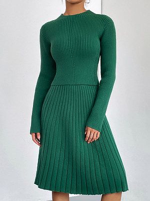 Women's Slim Fit Knitted Sweater Suit Two-piece Skirt