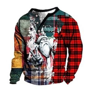 Men's Sweatshirt Pullover Wine Burgundy Red Santa Claus Graphic Prints Print Casual Daily Sports 3D Print Basic Streetwear Designer Spring   Fall Clothing Apparel Hoodies Sweatshirts  Long Sleeve miniinthebox