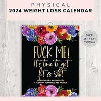 Weight Loss Calendar Printable, Printable Calendar 2024, Fitness Calendar 2024, Swear Calendar, 2024 Funny Calendar, Cuss Word Calendar miniinthebox - thumbnail