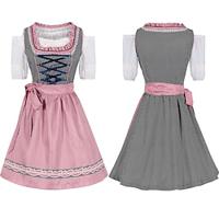 Carnival Oktoberfest Beer Costume Dirndl Trachtenkleider Dirndl Blouse Oktoberfest / Beer Bavarian Traditional Style Traditional Costume Dress Wiesn Women's Traditional Style Cloth Dress Apron Lightinthebox