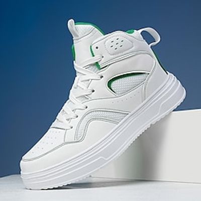 Men's Boots Plus Size Skate Shoes White Shoes Running Walking Sporty Casual Outdoor Daily PU Breathable Lace-up Black and White White Green Color Block Spring Fall Lightinthebox Men's Boots Plus Size Skate Shoes White Shoes Running Walking Sporty Casual Outdoor Daily PU Breathable Lace-up Black and White White Green Color Block Spring Fall Lightinthebox