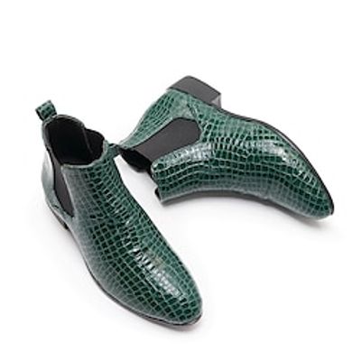 Men's Boots Chelsea Boots Dress Shoes Plus Size Casual British Christmas Xmas Daily PU Comfortable Slip Resistant Booties  Ankle Boots Slip-on Black Red Green Fall Winter Lightinthebox