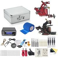 BaseKey Professional Tattoo Kit Tattoo Machine - 2 pcs Tattoo Machines, Professional  All in One Aluminum Alloy 18 W Coil Tattoo Machine Lightinthebox - thumbnail