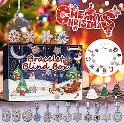 Christmas Advent Calendar DIY Bracelet Blind Box 24 Grid Calendar Jingle Bell Accessory Lightinthebox