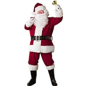 Santa Suit Santa Claus Christmas Party Supplies Santa Clothes Men's Cosplay Costume Christmas Christmas Halloween Festival / Holiday Polyester Red Men's Easy Carnival Costumes Patchwork miniinthebox