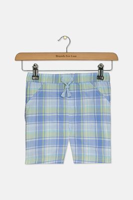 Toddler Boys Plaid Cotton Shorts Patel Blue Toddler Boys Plaid Cotton Shorts Patel Blue