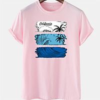 Men's Unisex Tee T shirt Hot Stamping Graphic Prints Tree Spray Plus Size Short Sleeve Casual Tops 100% Cotton Basic Designer Big and Tall Black Blue Yellow miniinthebox - thumbnail