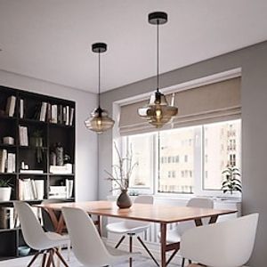 26 cm Pendant Lantern Design Pendant Light Metal Glass Painted Finishes Modern 110-120V 220-240V Lightinthebox