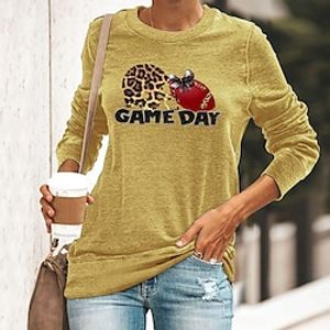 Women's T shirt Tee Green Blue Yellow Graphic Leopard Print Long Sleeve Casual Daily Basic Round Neck Regular Cotton Floral S Lightinthebox