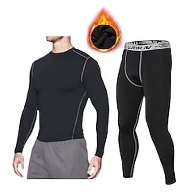 Men's Gymnastics Suits Gym Shirt Compression Set Crew Neck Sports  Outdoor Daily Holiday Fleece Plain 1 2 3 Activewear Streetwear Sport Fall  Winter Hoodies Sweatshirts  Lightinthebox