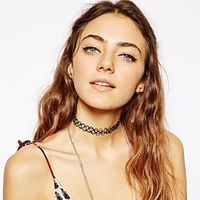 12PC Choker Necklace Set  Henna Tattoo 90s Old-School Style  Kids Teens Girls Women  Vibrant Rainbow Black Pink Green Blue Red Clear White Multicolor  Stretch Elastic Jewelry Gift Lightinthebox - thumbnail