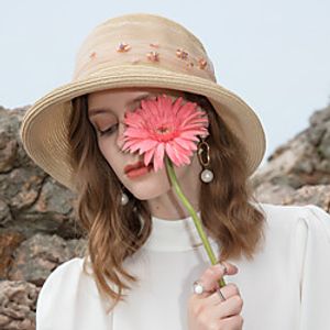 Tulle / Polyester Straw Hats with Crystals 1pc Casual / Daily Wear Headpiece miniinthebox
