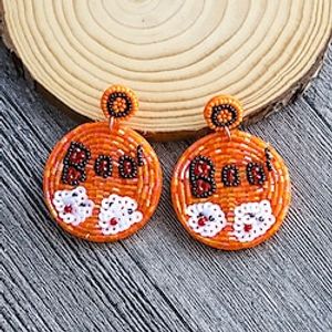 Women's Drop Earrings Fine Jewelry Classic Letter Statement Stylish Earrings Jewelry Orange For Halloween 1 Pair Lightinthebox