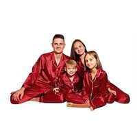 Family Pajamas Solid Color Home Ruched Silver Light Pink Black Long Sleeve Mommy And Me Outfits Active Matching Outfits miniinthebox