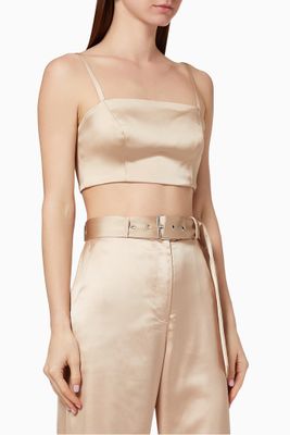 x Karen Wazen Mia Satin Crop Top x Karen Wazen Mia Satin Crop Top