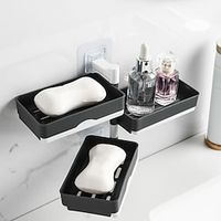 No-punch Soap Box Bathroom Accessories Multi-layer Draining Shelf Wall-mounted Rotating Soap Box Toilet Household Soap Holder Lightinthebox - thumbnail