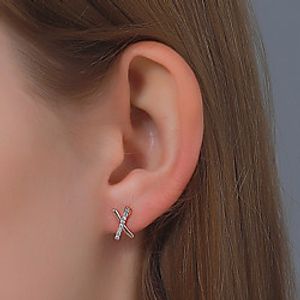 Women's Earrings Geometrical Alphabet Shape Stylish Simple Earrings Jewelry Rose Gold  Silver For Street 1 Pair Lightinthebox