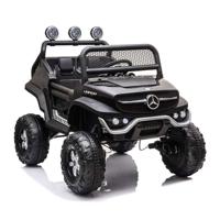 Megastar Ride On 12 V Licensed Mercedes Benz Juniors Unimog 2 Seater Electric Car- Black (UAE Delivery Only)