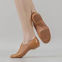 Women's Jazz Shoes Training Stage Indoor Flat Split Sole Flat Heel Black Brown Lightinthebox - thumbnail