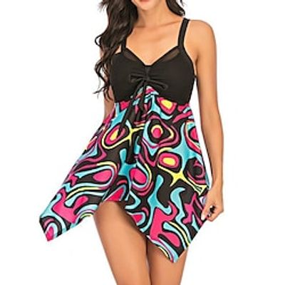 Women's Swimwear Tankini 2 Piece Plus Size Swimsuit Open Back Rainbow Camisole Strap Bathing Suits New Vacation Fashion / Modern / Padded Bras miniinthebox Women's Swimwear Tankini 2 Piece Plus Size Swimsuit Open Back Rainbow Camisole Strap Bathing Suits New Vacation Fashion / Modern / Padded Bras miniinthebox