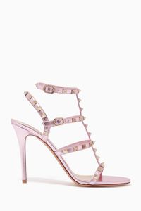 Valentino Garavani Rockstud Sandals in Metallic Nappa