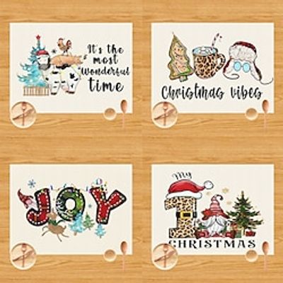 Winter Christmas Meal Mat Nordic Style Household Cup Mat Insulated Bowl and Plate Mat Hollowed out Western Meal Mat Cross Border Table Mat miniinthebox