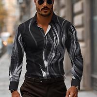 Men's Business Casual Shirts Formal Fall Winter Spring Summer Turndown Long Sleeve Black S, M, L 4-Way Stretch Fabric Shirt Lightinthebox