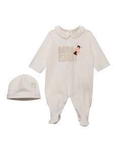 Born First Cotton Romper - White