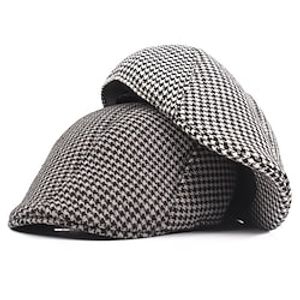 Men's Flat Cap khaki Coffee Cotton Streetwear Stylish 1920s Fashion Outdoor Daily Going out Lattice Warm miniinthebox