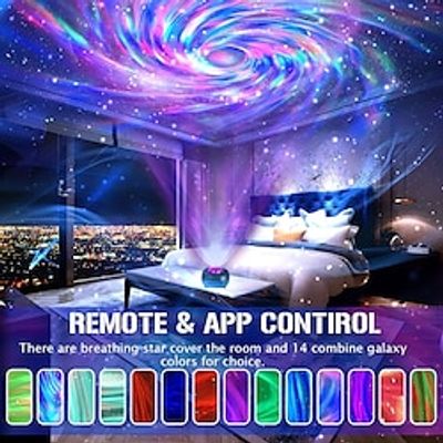 Galaxy Starry Projector Ceiling Decoration Starlight Projector Psychedelic Rotating Bedroom Family Room Decoration For Teen Girls, APP Controlled Starry Starry Projector, Starry Ceiling Night Light Pr Lightinthebox