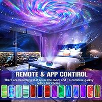 Galaxy Starry Projector Ceiling Decoration Starlight Projector Psychedelic Rotating Bedroom Family Room Decoration For Teen Girls, APP Controlled Starry Starry Projector, Starry Ceiling Night Light Pr miniinthebox