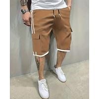 Men's Cargo Shorts Shorts Drawstring Elastic Waist Multi Pocket Color Block Wearable Short Outdoor Daily Going out Fashion Classic Black Khaki Lightinthebox