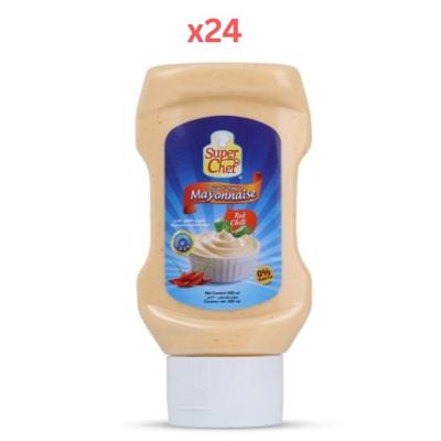 Super Chef Red Chilli Mayonnaise Top Down Squeezy Bottle 300Ml (Pack Of 24)