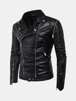 Pockets Faux Leather Jacket