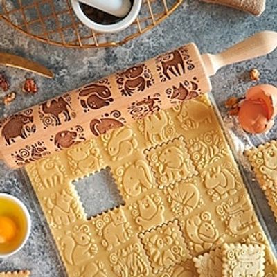 Embossed Rolling Pin Mandala Pattern, Engraved Wooden Rolling Pins for Cookies, Carved Molds for Pastry Dough, Embossed Dough Roller Lightinthebox