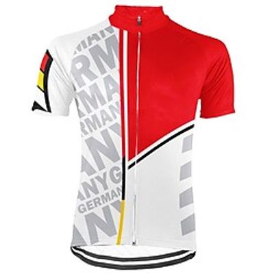 21Grams Men's Cycling Jersey Short Sleeve Bike Top with 3 Rear Pockets Mountain Bike MTB Road Bike Cycling Breathable Quick Dry Moisture Wicking Reflective Strips Red Color Block Polyester Spandex Lightinthebox