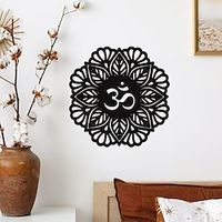 Ramadan Festival Wooden Wall Decor - Creative Black Wood with Laser-Cut Eight-Petal Flower Pattern, Vintage EID Mubarak Decoration, Perfect for Home Decor during Ramadan and Eid al-Adha Festivals Lightinthebox