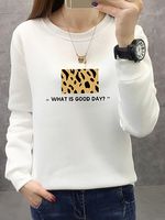 Stylish Long Sleeve Round Neck Print Sweatshirt - thumbnail
