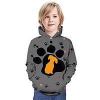 Kids Boys' Hoodie  Sweatshirt Long Sleeve Dog 3D Print Animal Print Gray Children Tops Summer Active Daily Wear Regular Fit 3-13 Years Lightinthebox - thumbnail
